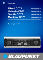 Blaupunkt Montreal-CD-73 - Owners Manual